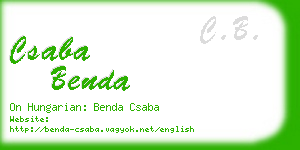 csaba benda business card
